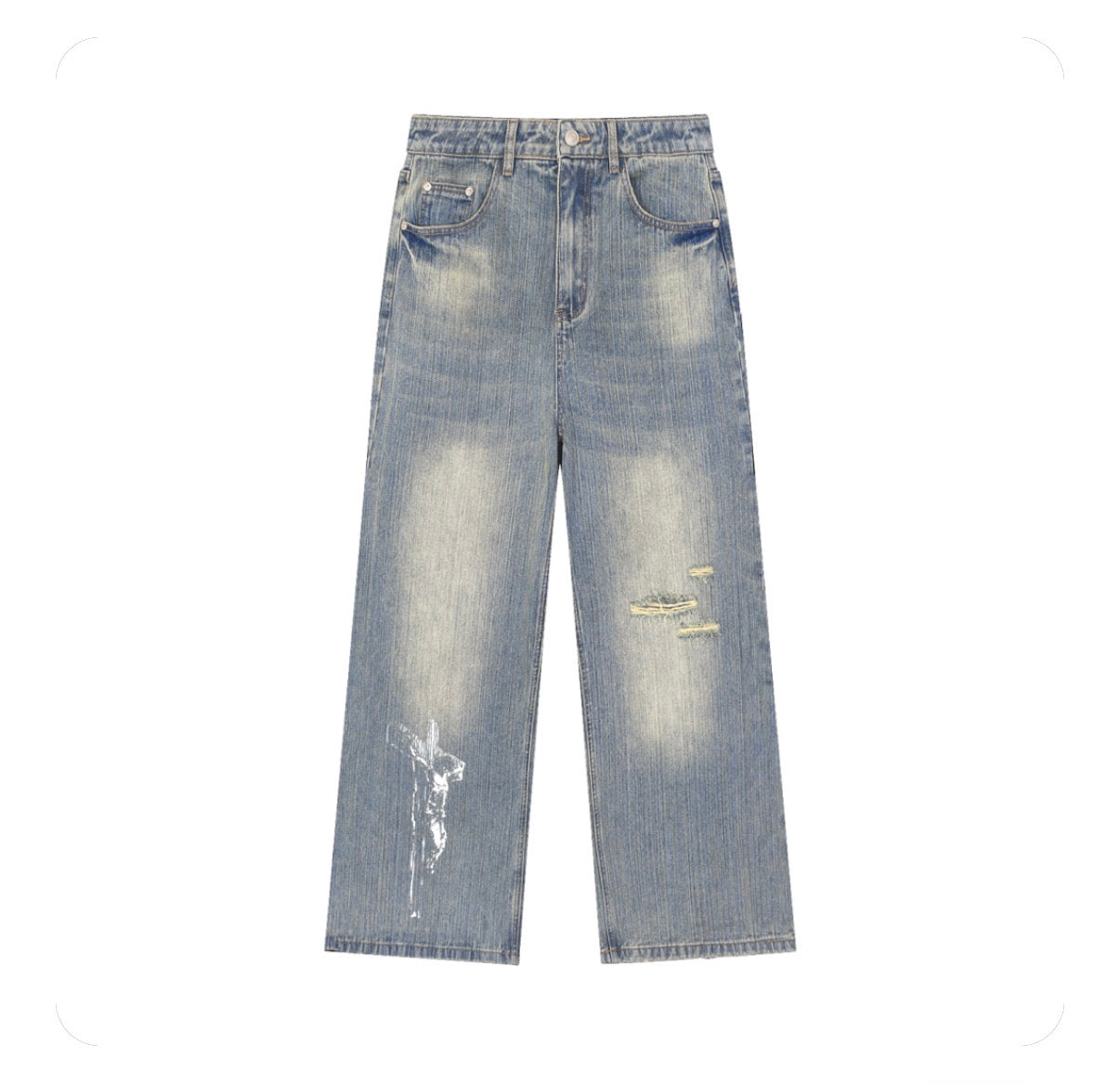 Jesus on the cross jeans