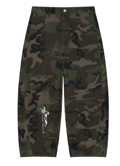 Camo Jesus on the cross cargos